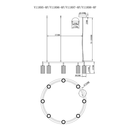 Подвесная люстра Moderli Cora V11897-8P