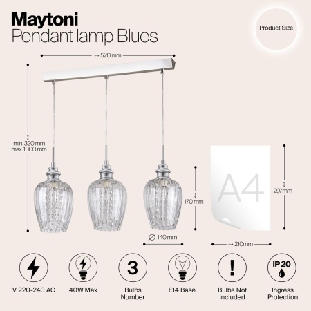 Подвесной светильник Maytoni Blues MOD044-PL-03-N