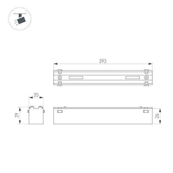 Трековый светодиодный светильник Arlight Mag-Vibe-Flat-L293-12W Day4000-Mix 045019