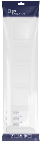 Рамка для розеток и выключателей ЭРА Elegance 14-5015-01М на 5 постов, Classic, белый матовый Б0065830