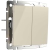 Выключатель двухклавишный с самовозвратом Werkel слоновая кость W1122403 4690389192326