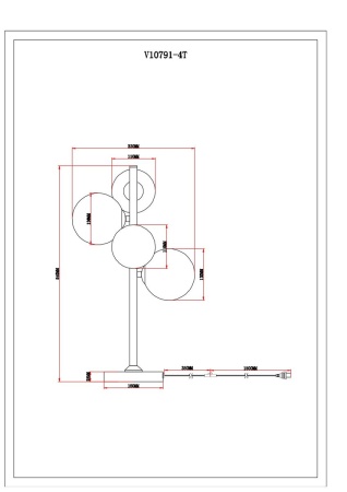 Настольная лампа Moderli Renny V10791-4T