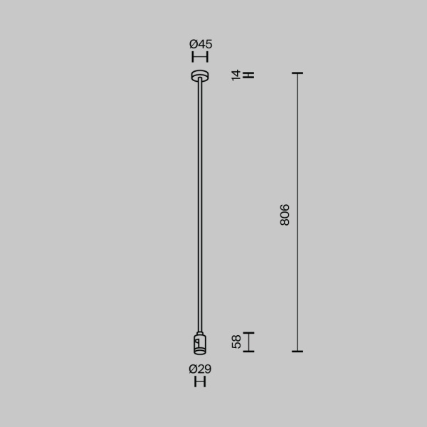 Крепление потолочное Long одинарное 760мм Maytoni Technical TRA159C-SL1-PT