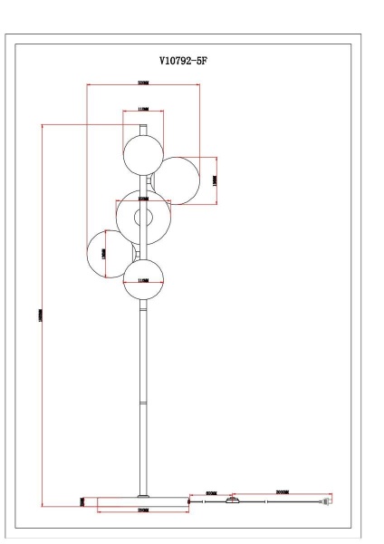 Торшер Moderli Renny V10792-5F