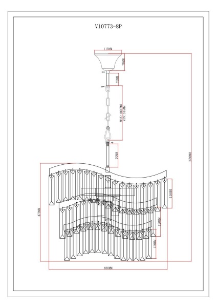 Подвесная люстра Moderli Wave V10773-8P