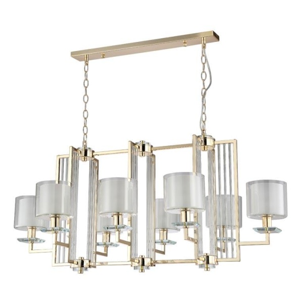 Подвесная люстра Crystal Lux Nicolas SP8 L1000 Gold/White