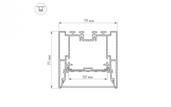 Профиль с рассеивателем Arlight S2-LINE-7977-2500 ANOD+OPAL 021174