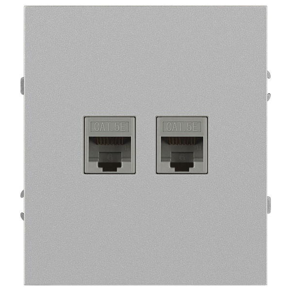 Розетка ЭРА Arktik 16-3108-03 информационная двойная 2XRJ45 алюминий Б0070486