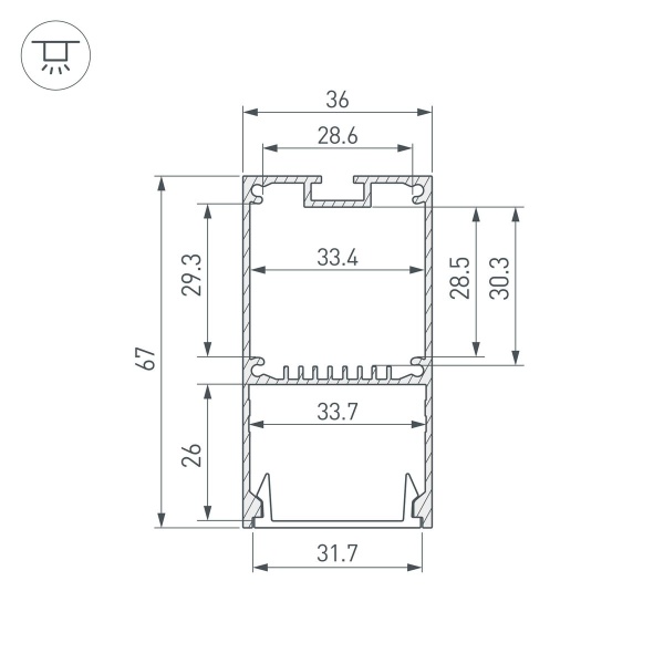 Профиль Arlight Line-S-3667-2000 Anod 041581