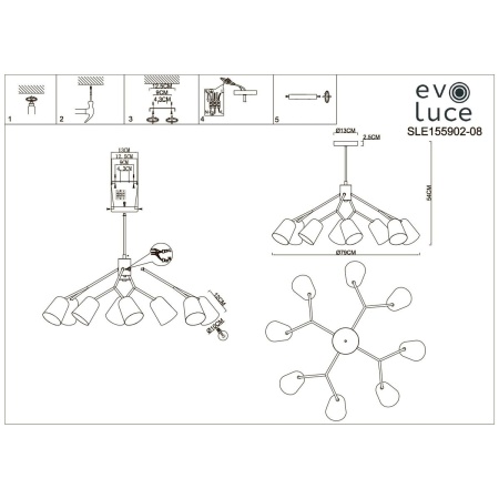 Подвесная люстра Evoluce Mario SLE155902-08