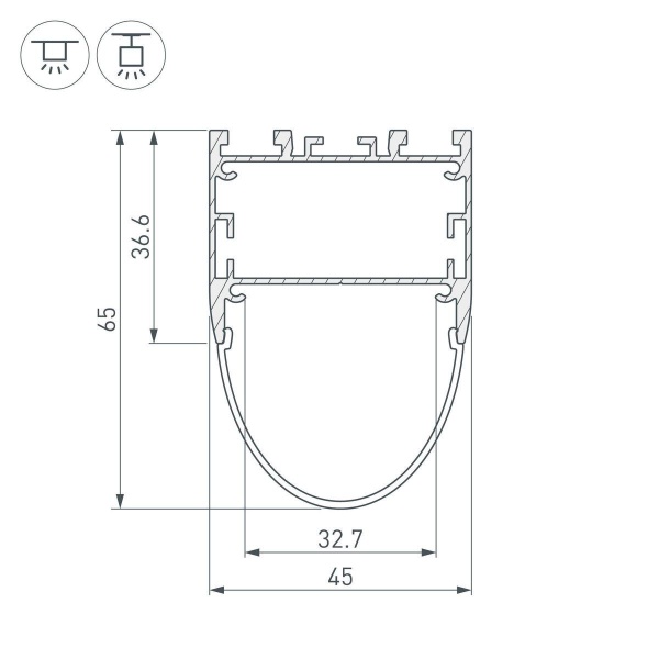 Профиль Arlight ARH-Line-B-3652-2000 Anod 036347