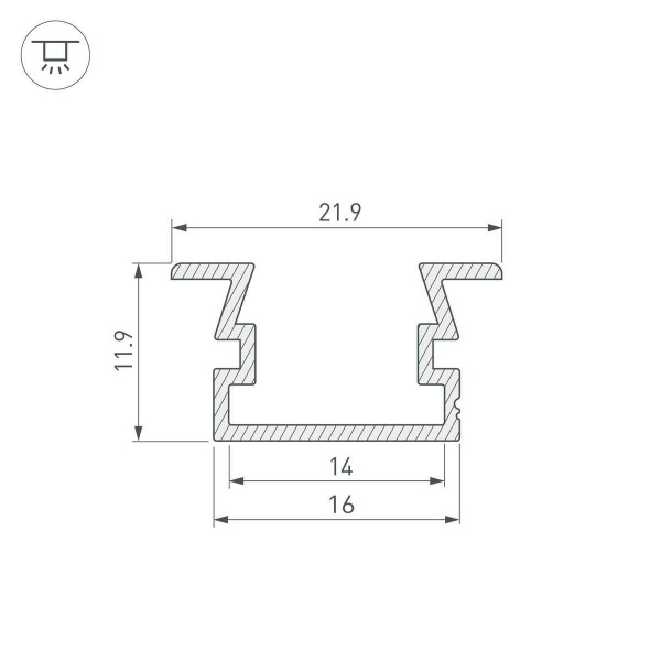 Профиль Arlight PDS-FS-3000 Anod 040733