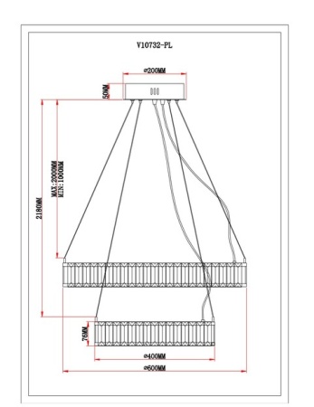 Подвесной светодионый светильник Moderli Asti V10732-PL