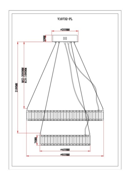 Подвесной светодионый светильник Moderli Asti V10732-PL
