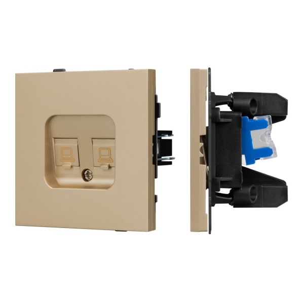 Механизм компьютерной розетки двойной SCT-TENDO-MPC2-SFPL-GD (RJ-45, CAT6) Arlight 054596
