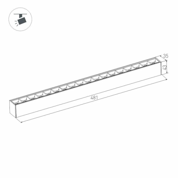 Трековый светодиодный светильник Arlight Mag-Laser-45-L480-18W Day4000 046542