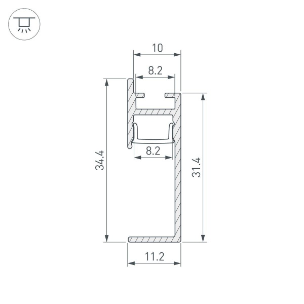 Профиль встраиваемый Arlight Plintus-H35-F-2000 Black 043599