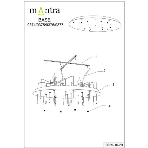 Потолочное основание Mantra Modular Light Florones 9376