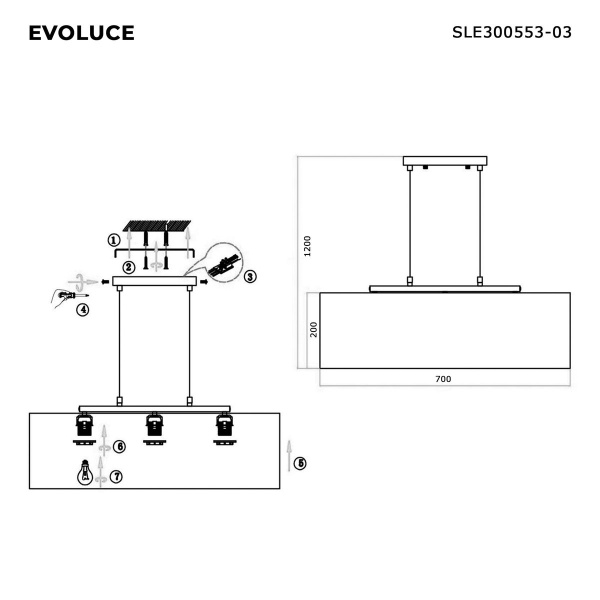 Подвесная люстра Evoluce Brescia SLE300553-03
