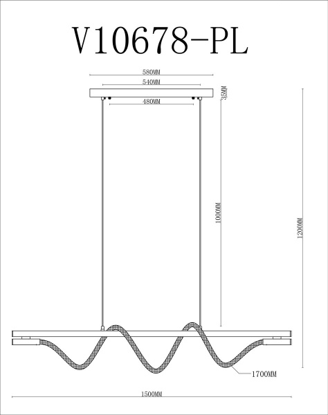 Подвесной светодиодный светильник Moderli True V10678-PL