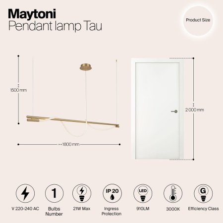 Подвесной светильник Maytoni Tau MOD166PL-L20G3K
