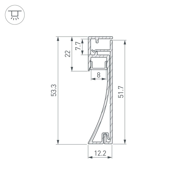Профиль Arlight Plintus-H54-2000 White 045434