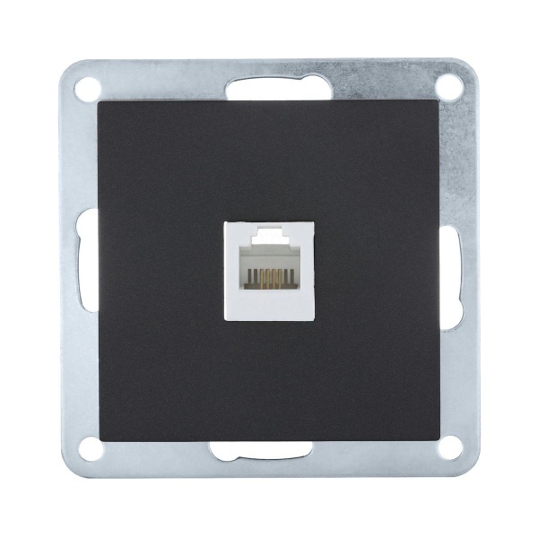Розетка телефонная RJ-12 LK Studio LK80 черный бархат 845508-1