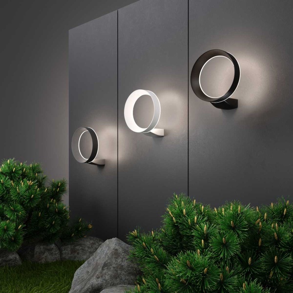 Уличный настенный светодиодный светильник Elektrostandard Ring 1710 Techno Led белый a054931