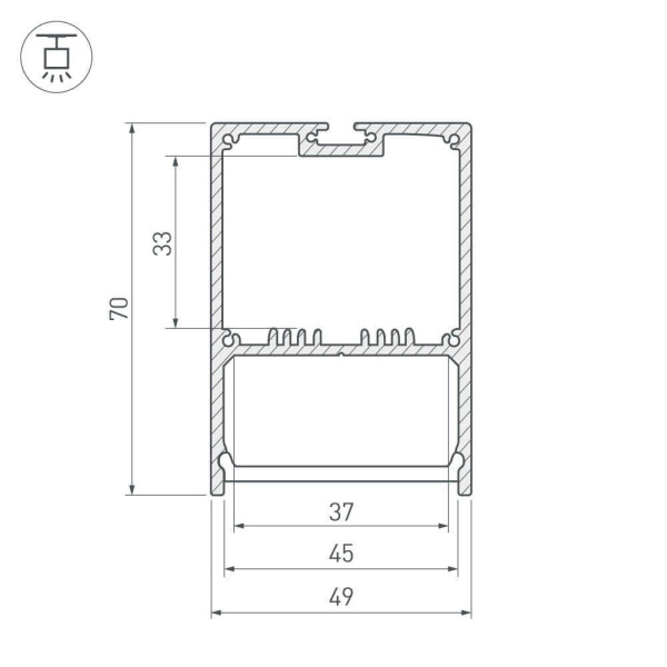 Профиль Arlight SL-LINE-4970-2000 ANOD 019297