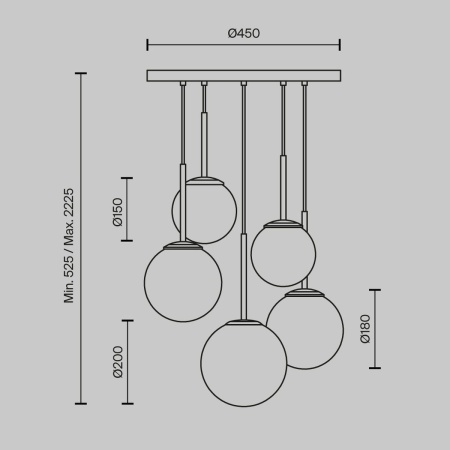 Подвесная люстра Maytoni Basic form MOD321PL-05B