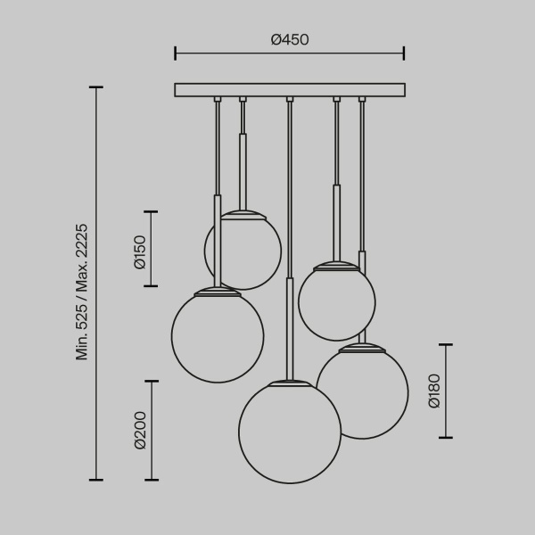 Подвесная люстра Maytoni Basic form MOD321PL-05B
