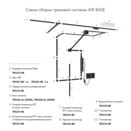 Соединитель DENKIRS AIR BASE TR5230-BK