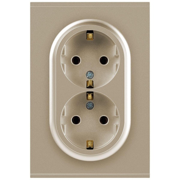 Розетка ЭРА Arktik 16-2104-04 двойная с заземлением 2X2P+E Schuko 16А-250В шампань Б0070447