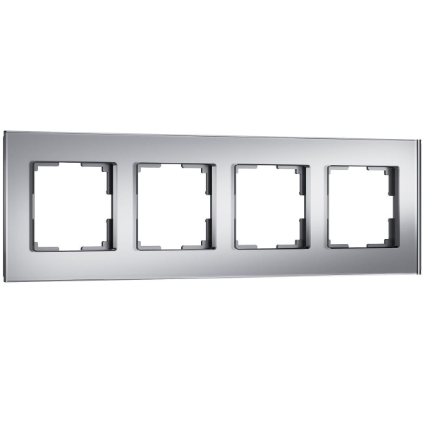 Рамка на 4 поста Werkel Senso серебряный стекло soft-touch W0043106 4690389200489