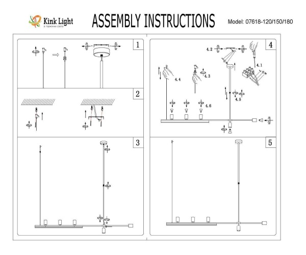 Подвесная люстра Kink Light Рия 07618-120,36