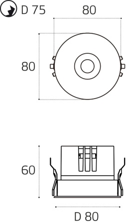 Светильник встраиваемый влагозащищенный Italline IT014-0208 nickel