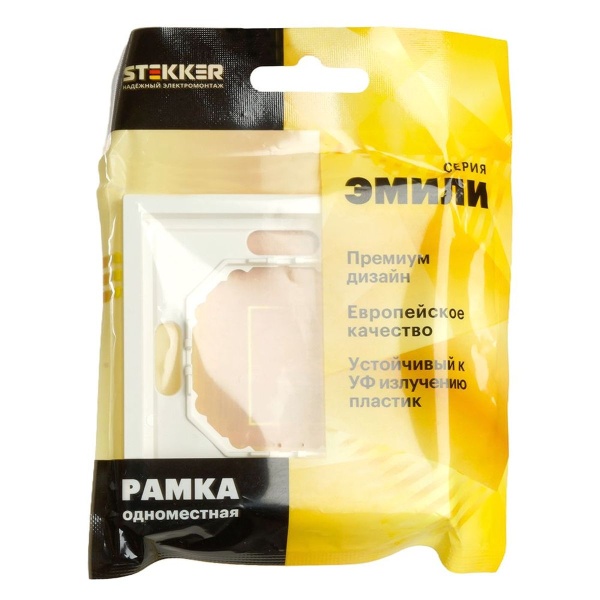 Рамка 1-постовая Stekker Эмили белый фарфор PFR00-5001-01 49884