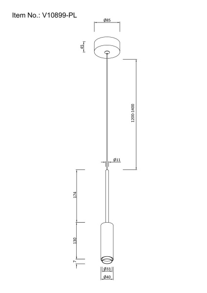 Подвесной светодиодный светильник Moderli Rin V10899-PL