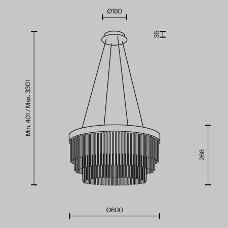 Подвесной светильник Maytoni MOD486PL-L38BSK