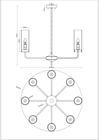 Подвесная люстра Moderli Metric V10021-8P