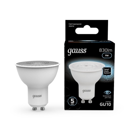 Лампа светодиодная Gauss GU10 9W 4100K матовая 101506209