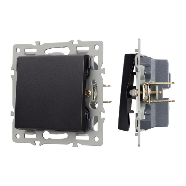Механизм выключателя одноклавишный проходной SWT-MKP1-PL-BK (250V, 16A) Arlight 043715