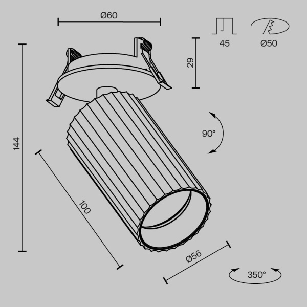 Встраиваемый спот Maytoni Technical Calipso C110CL-01-GU10-B
