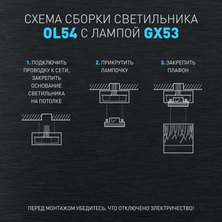 Настенно-потолочный светильник ЭРА OL54 BK Б0061192