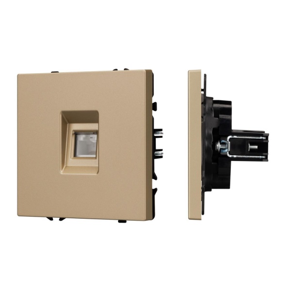 Механизм телефонной розетки SCT-NOBE-MTL1-SFPL-GD (RJ-11, 4C) Arlight 054302