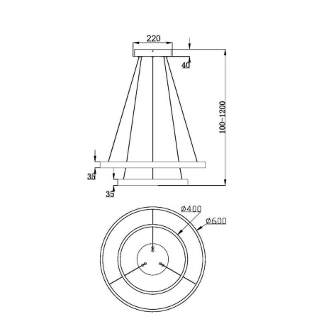 Подвесной светодиодный светильник Maytoni Rim MOD058PL-L55BSK