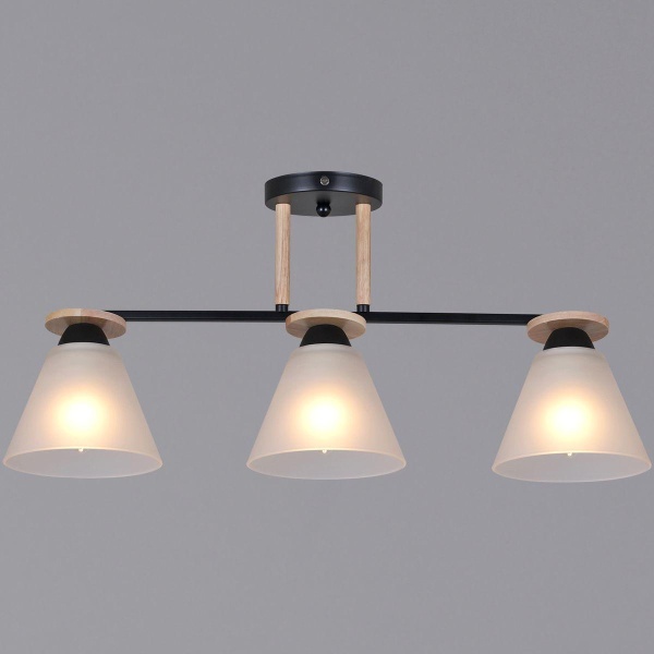 Потолочная люстра Reluce 11630-0.3-03 BK+WOOD