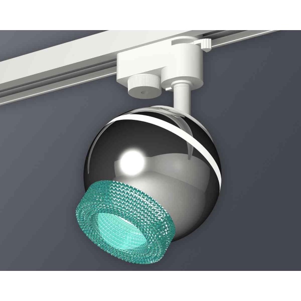 Комплект трекового светильника Ambrella light Track System XT1104004 PSL/BL серебро полированное/голубой (A2520, C1104, N7194)