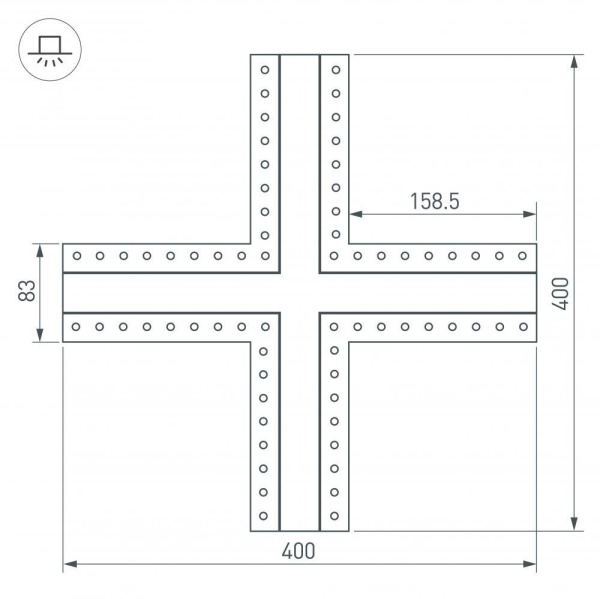 Коннектор X-образный Arlight SL-Linia32-Fantom 030099