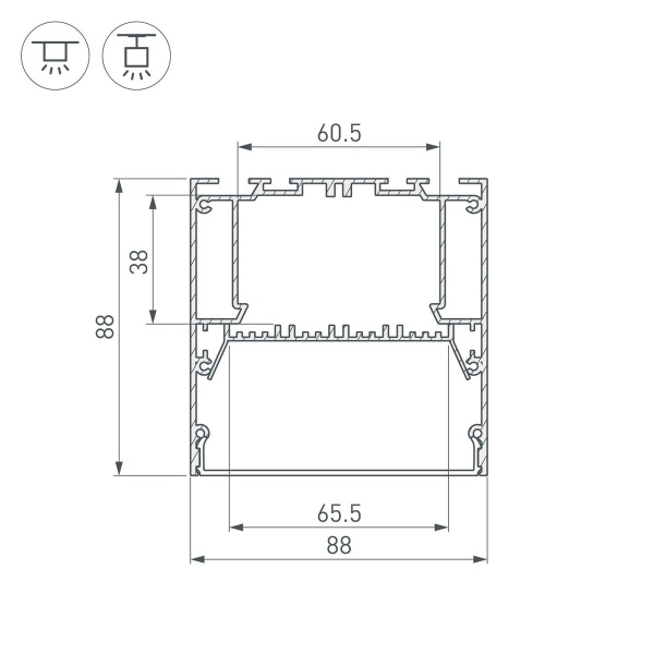 Профиль Arlight ARH-Power-W88-2000 Anod 036362